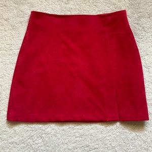 Lulu’s red corduroy mini skirt